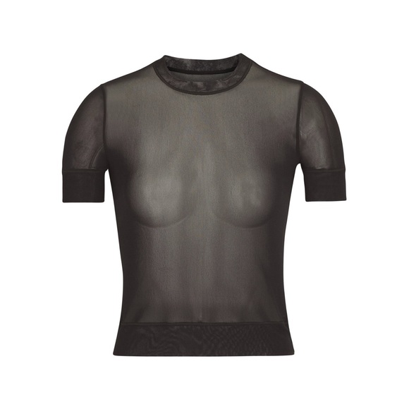 SKIMS summer mesh t shirt in onyx XS - Picture 2 of 5